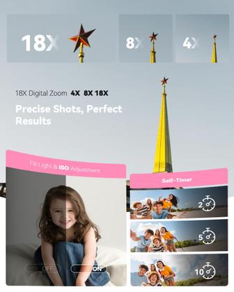 Imagem de Câmera digital Jexylon Real 2.7K de tela dupla 48MP 16x Zoom