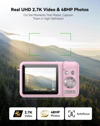 Imagem de Câmera digital Jexylon Real 2.7K de tela dupla 48MP 16x Zoom