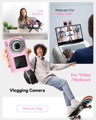 Imagem de Câmera digital Jexylon Real 2.7K de tela dupla 48MP 16x Zoom