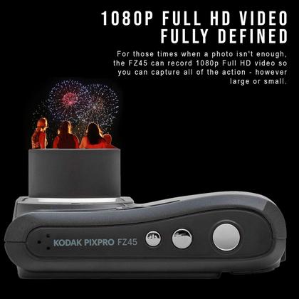 Câmera digital KODAK PIXPRO FZ45 Friendly Zoom Preta+32GB - Câmera