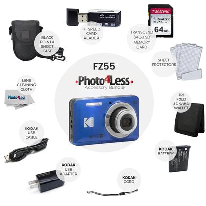 Imagem de Câmera Digital Kodak PIXPRO FZ55 16MP 5x Zoom 64GB Azul