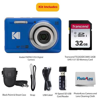 Câmera digital KODAK PIXPRO FZ55 16MP com zoom 5X de apontar e