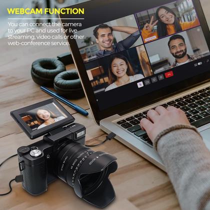 Imagem de Câmera digital novzzovaz 5K 64MP com zoom óptico de 5X e bolsa