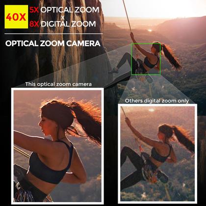 Imagem de Câmera digital novzzovaz 5K 64MP com zoom óptico de 5X e bolsa