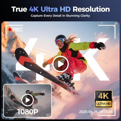 Imagem de Câmera digital QIUOIO 4K 64MP com tela flip de zoom 16X