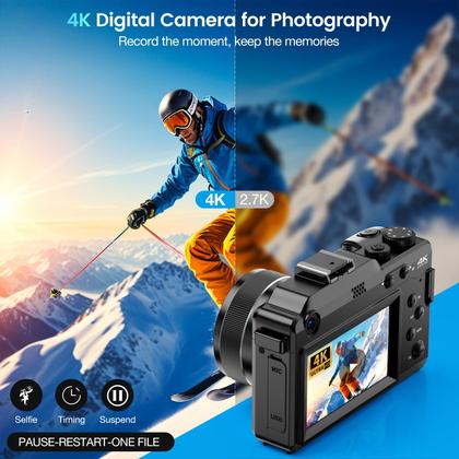 Imagem de Câmera Digital TEDFLOP 4K 56MP - Para Fotografia e Vídeo