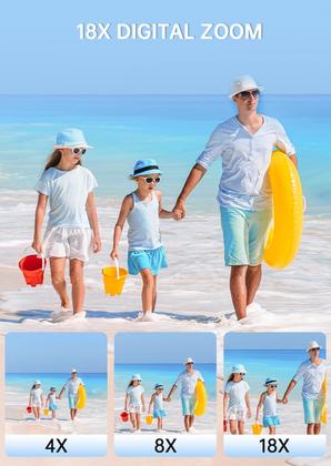 Imagem de Câmera digital WABL 4K 64MP UHD com telas duplas com zoom 18X branco