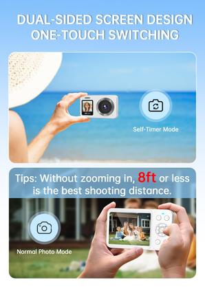 Imagem de Câmera digital WABL 4K 64MP UHD com telas duplas com zoom 18X branco