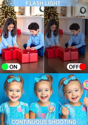 Imagem de Câmera digital WABL 4K 64MP UHD com telas duplas com zoom 18X branco