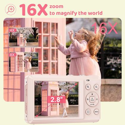 Imagem de Câmera digital YiFuar 5K 72MP com zoom 16X para crianças com 32GB SD