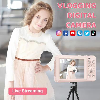 Imagem de Câmera digital YiFuar 5K 72MP com zoom 16X para crianças com 32GB SD