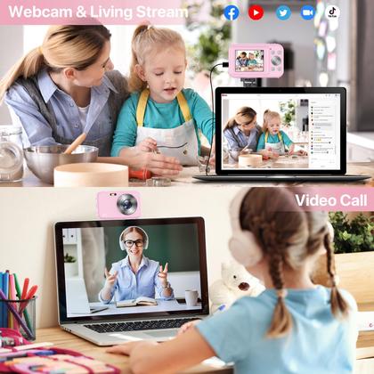Imagem de Câmera digital zheozeig Kids 44MP 1080P Point Shoot Vlogging