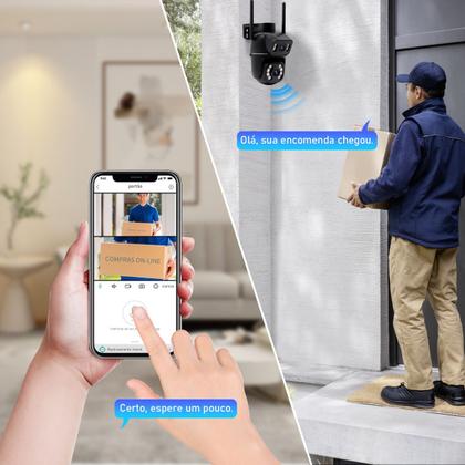 Imagem de Câmera Dupla 3mp3mp Full HD Wifi Segurança vigilância Zoom Externa noturna Camera IP prova dágua