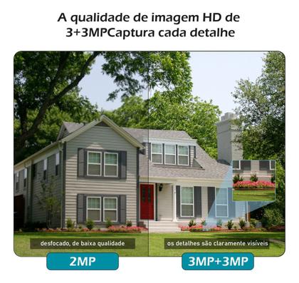 Imagem de Câmera Dupla 3mp3mp Full HD Wifi Segurança vigilância Zoom Externa noturna Camera IP prova dágua