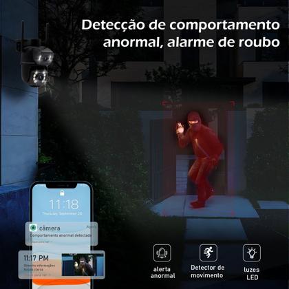 Imagem de Câmera Dupla 3mp3mp Full HD Wifi Segurança vigilância Zoom Externa noturna Camera IP prova dágua