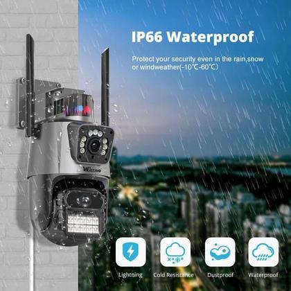 Imagem de Câmera Dupla WiFi - 6MP Full HD 4K com Alarme Integrado Detecção Humana e Reconhecimento Facial + Cartão de Memória