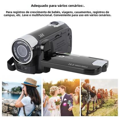 Imagem de Câmera DV 48MP 4K Com Tela Rotativa De 27 Polegadas, Zoom Digital De 16x, Cabo USB