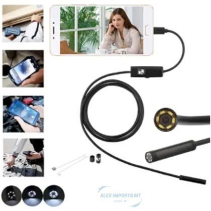 Imagem de Câmera Endoscópio 5 Metros 6 Leds 7mm Usb Pra Motores Carros