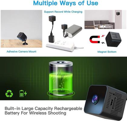 Imagem de Câmera espiã escondida BAKEWAY 1080P HD WiFi Mini Câmera sem fio