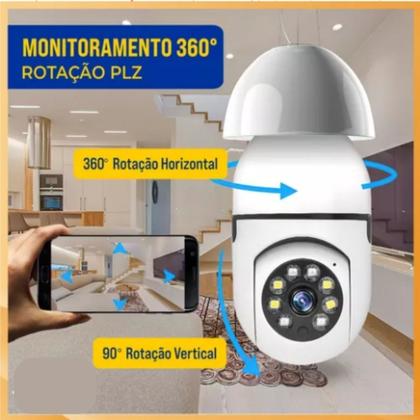 Imagem de Camera Espiã Ip Inteligente Lampada Panoramica Yoosee Wifi