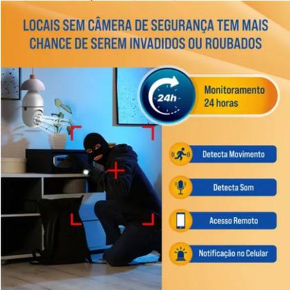 Imagem de Camera Espiã Ip Inteligente Lampada Panoramica Yoosee Wifi