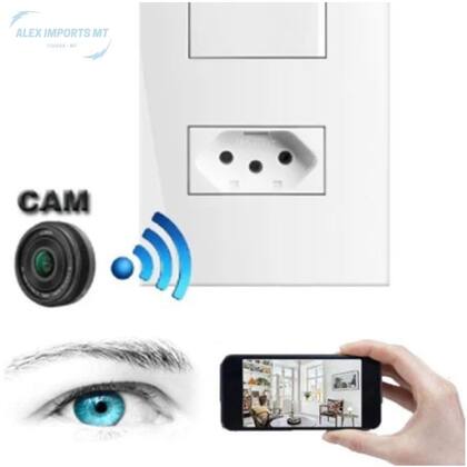 Imagem de Câmera Espiã Tomada Espiona  Wifi Tomada com Camera