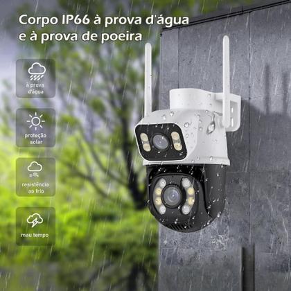 Imagem de Camera Externa Ip a Prova D'água Wifi Dupla 2 Em 1 com Visao Noturna C/ Infravermelho YOOSEE
