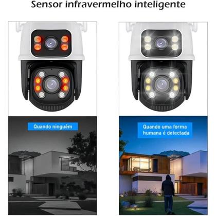 Imagem de Camera Externa Ip a Prova D'água Wifi Dupla 2 Em 1 com Visao Noturna C/ Infravermelho YOOSEE