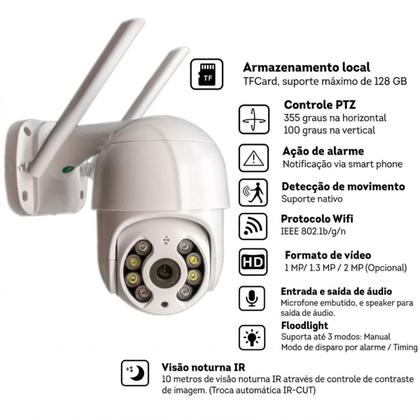 Imagem de Câmera Externa Ip Gira 360 Externa Wifi Hd Prova D'água Infravermelho
