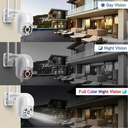 Imagem de Câmera Externa IP Infravermelho Wifi visão nortuna auto falante sensor e microfone Prova D'Água