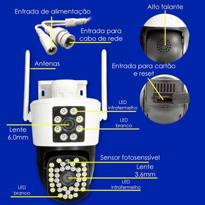 Imagem de Câmera Externa  Lente Dupla Segurança  Ip Infravermelho Wifi Hd