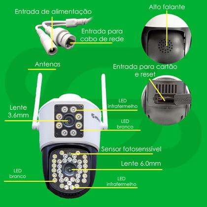 Imagem de Câmera Externa  Lente Dupla Segurança  Ip Infravermelho Wifi Hd Orbitronic