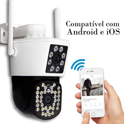 Imagem de Câmera Externa Lente Dupla Segurança Ip Infravermelho Wifi Hd Orbitronic