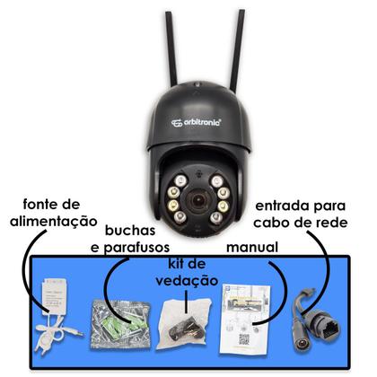 Imagem de Câmera Externa Segurança Ip Infravermelho Wifi Hd Cor Preta Orbitronic