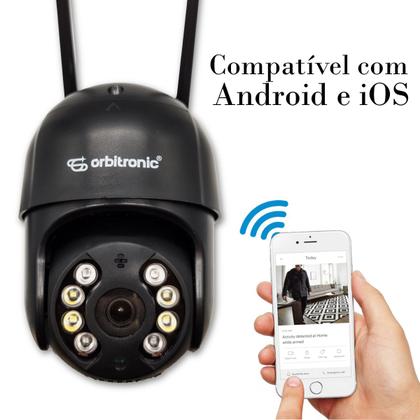Imagem de Câmera Externa Segurança Ip Infravermelho Wifi Hd Cor Preta Orbitronic