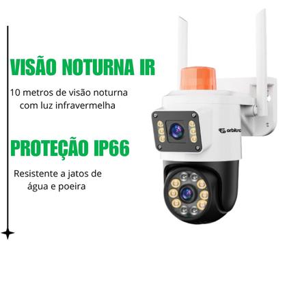 Imagem de Câmera Externa Segurança Wifi IP Dupla Lente Yoosee Visão Noturna A Prova Dágua Com Luz Sirene Alarme Orbitronic