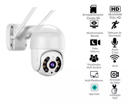Imagem de Câmera Externa Wifi Noturna Ip66 Hd Infravermelho Icsee A8-01