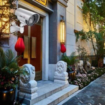 Imagem de Camera Falsa Led Piscante Micro Dome Sem Fio Fake Monitoramento Cftv Espanta Ladrao Estilo Profissional