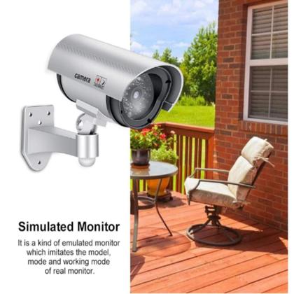 Imagem de Camera falsa led piscante micro dome sem fio fake monitoramento cftv espanta ladrao estilo profissional