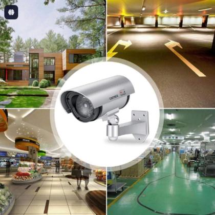 Imagem de Camera falsa led piscante micro dome sem fio fake monitoramento cftv espanta ladrao estilo profissional