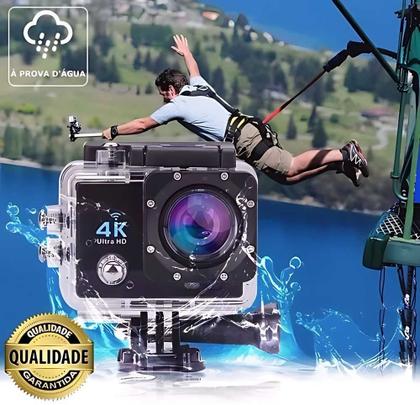 Imagem de Câmera filmadora esportiva 4k ultra HD prova dágua wifi Go Cam esportes radicais Vlogs e viagens Original com garantia