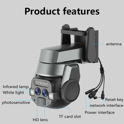 Imagem de Câmera HD IP67 Ipega CA210 Visão Noturna e Iluminação Dupla 360
