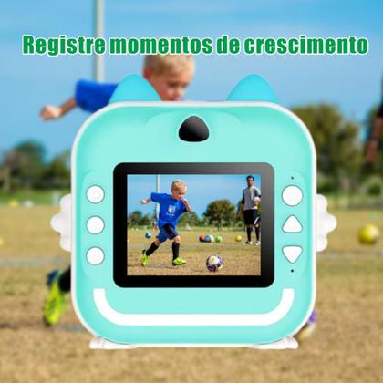 Imagem de Câmera Infantil Instantânea Filmadora Full Hd Divertida Jogo - AZUL