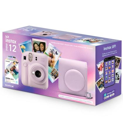 Imagem de Câmera Instantânea Instax Mini 12 Lilás Fujifilm Kit com Filme 10 Fotos Mermaid Tail com Bolsa Candy