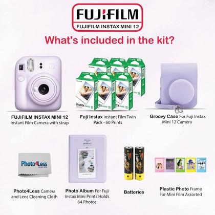 Imagem de Câmera Instax Mini 12 Fujifilm com 60 Folhas de Filme e Acessórios