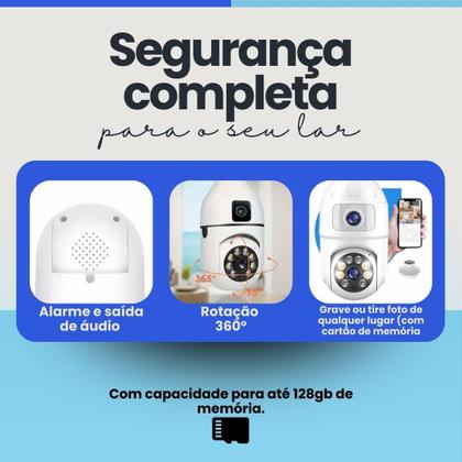 Imagem de Câmera Inteligente Lâmpada Duas Lentes Visão Noturna Wifi Ap