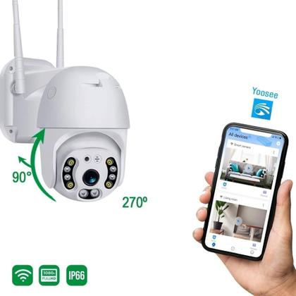 Imagem de Câmera Inteligente Wifi Ip A8 Externa Prova Dágua APP Icsee Full Hd 1080p