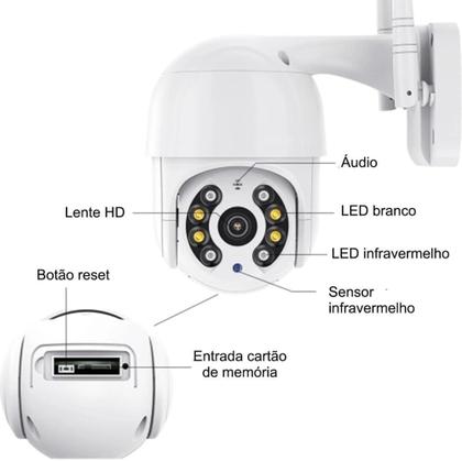 Imagem de Câmera Inteligente Wifi Ip A8 Externa Prova Dágua APP Icsee Full Hd 1080p
