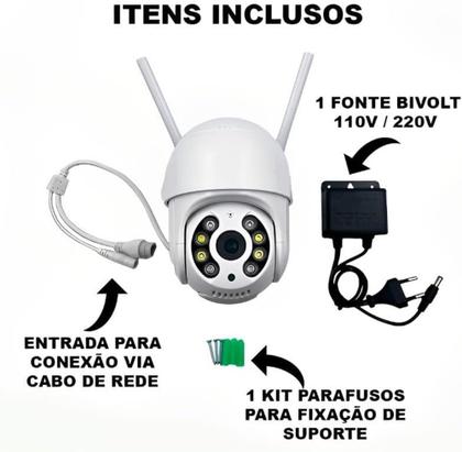Imagem de Câmera Inteligente Wifi Ip A8 Externa Prova Dágua APP Icsee Full Hd 1080p