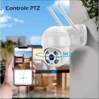 Imagem de Câmera IP A8 Externa PTZ Wifi com Zoom, Sensor de Movimento, 2 Antenas e HD à Prova dÁgua